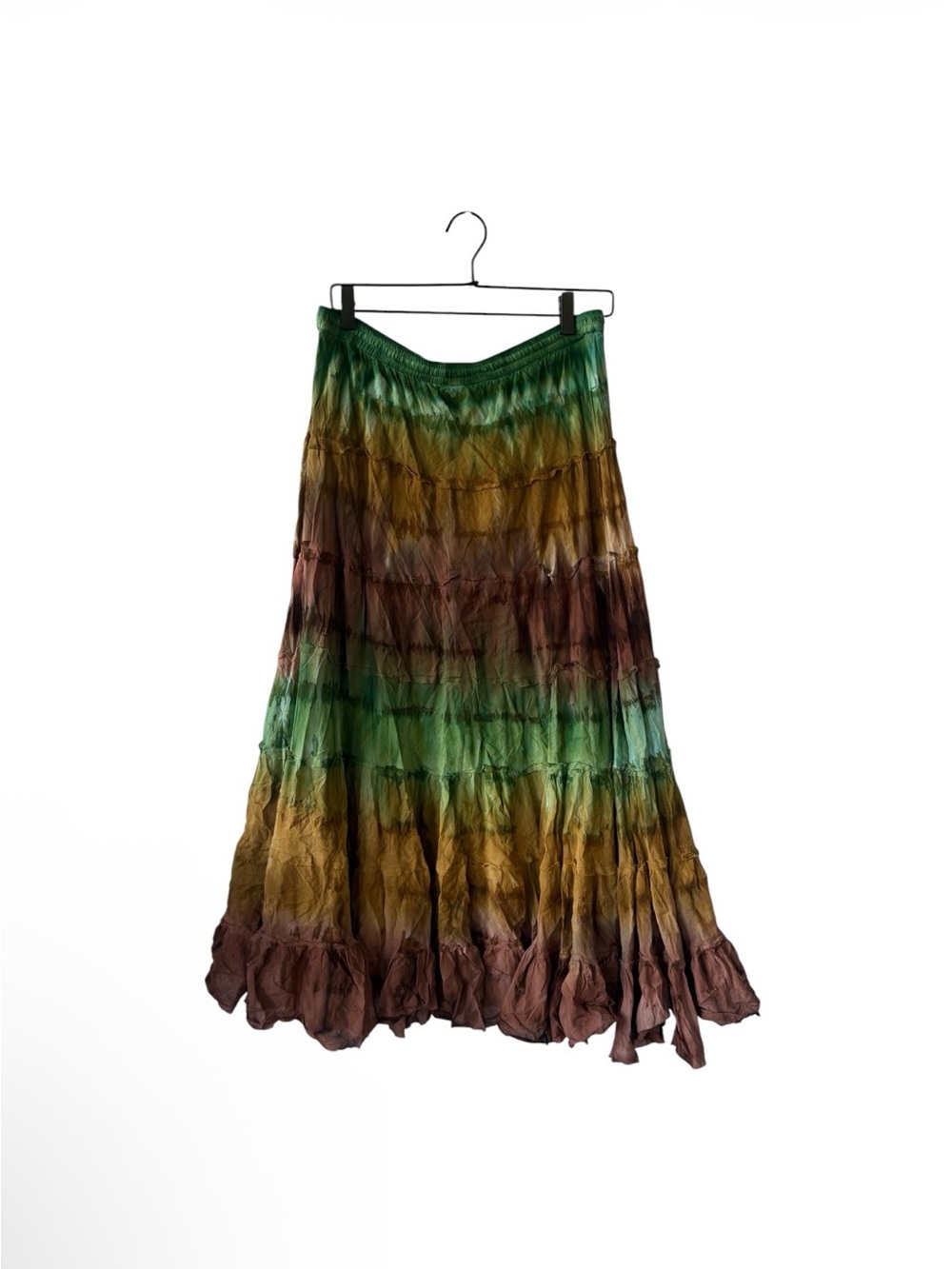 Boho Tiered Hand dyed Ombré Maxi Skirt